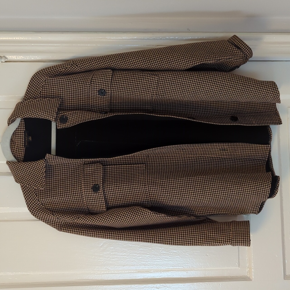 EUC Back and Tan Oversized Houndstooth shacket